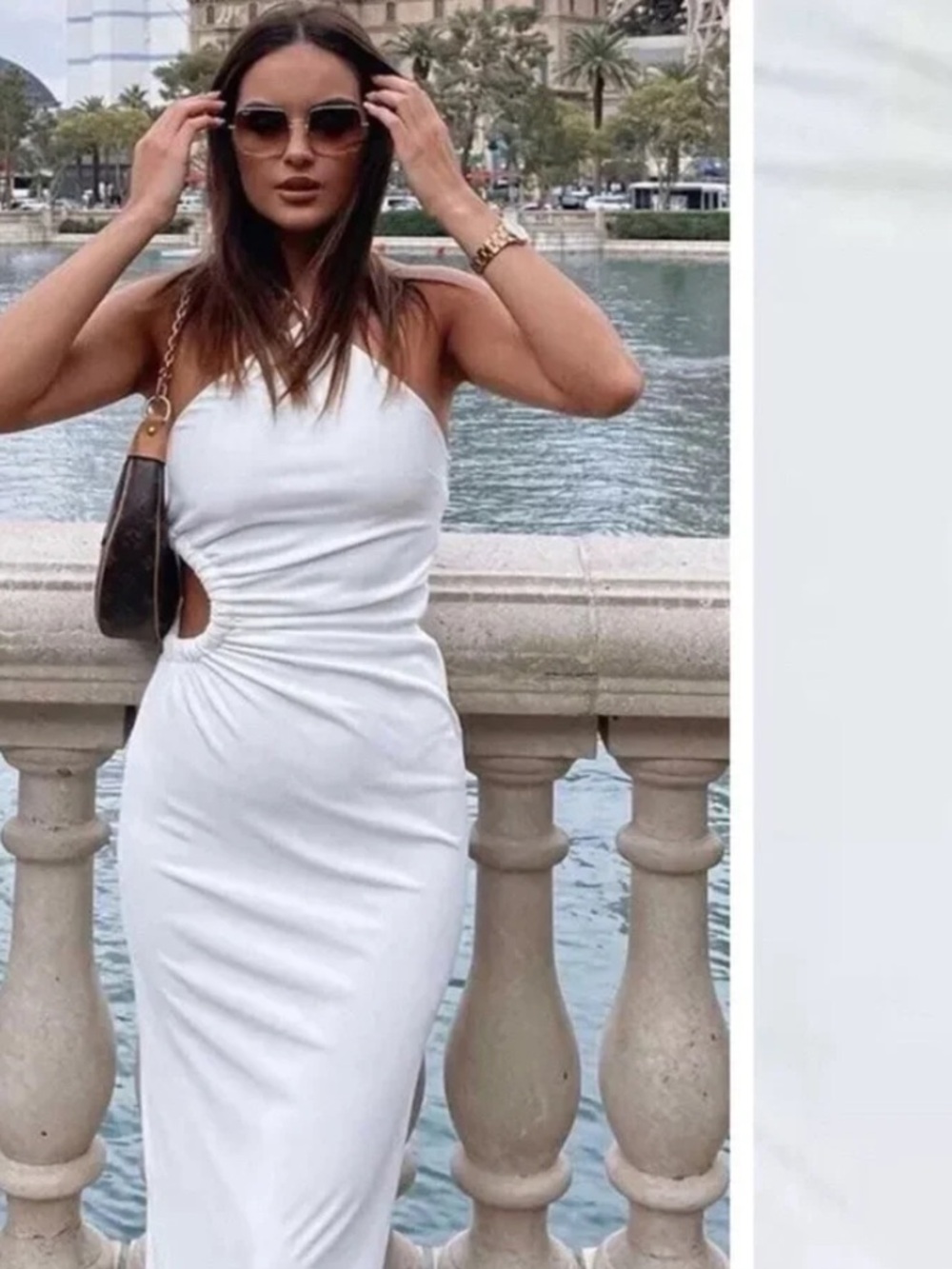 NWT ZARA WOMEN'S CUT OUT HALTER DRESS WHITE SIZE S - Picture 2 of 9